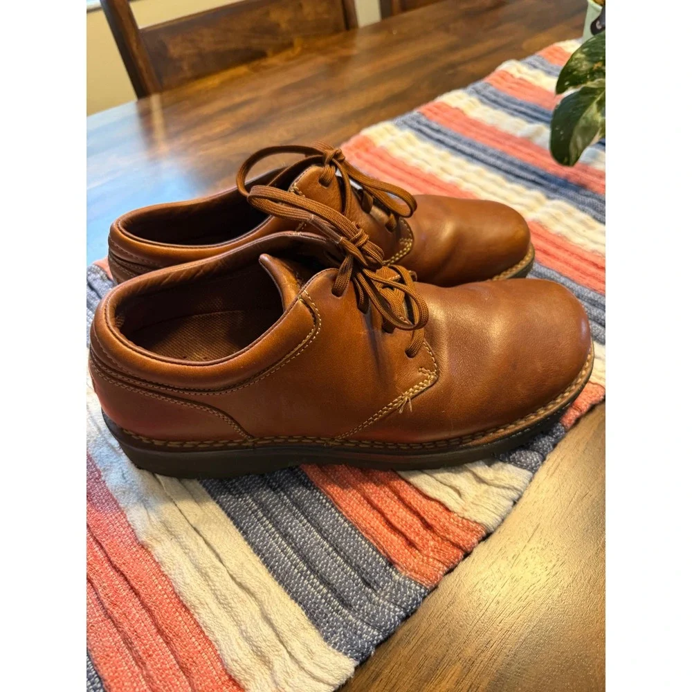 Rockport Mens APM3020D Brown Leather Lace Up Oxford Shoes Size 10.5M
